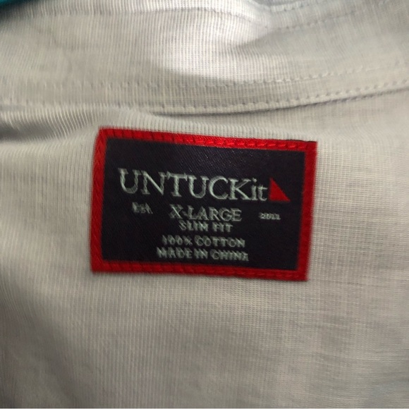 Untuck It blue/gray long sleeve button down shirt. Sz XL - Picture 4 of 5